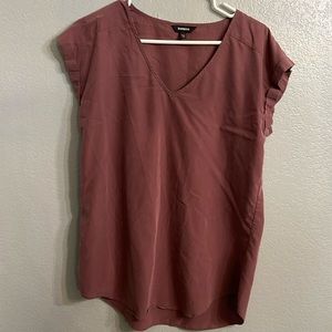 Brown Express Blouse with zipper front